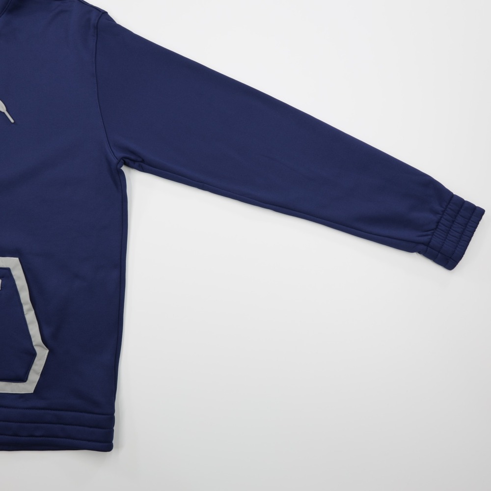 Adidas Men's Kangaroo Pocket Soft Fleece‎ Team Issue Pullover Hoodie Navy Size M - Picture 4 of 9